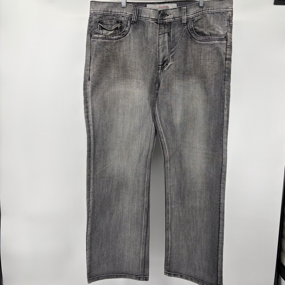 Halifax Jeans Mens 40 x 32 Faded Straight Leg Denim Streetwear Grunge